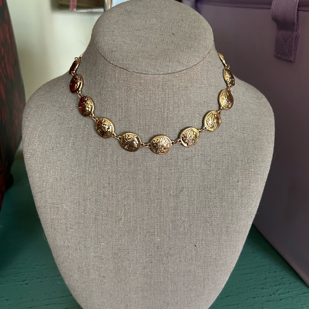 Goldtone coin necklace